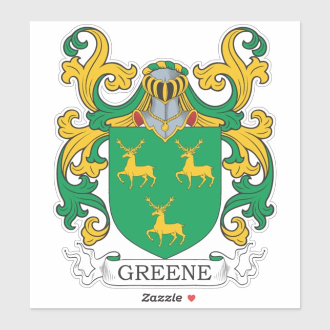Greene Family Crest Sticker (Sheet)