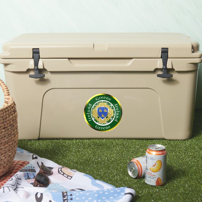Greene Shield & Celtic Cross Personalized Sticker (Cooler)