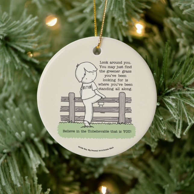 Greener Grass Ceramic Ornament (Tree)