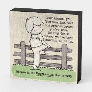 Greener Grass Wooden Box Sign