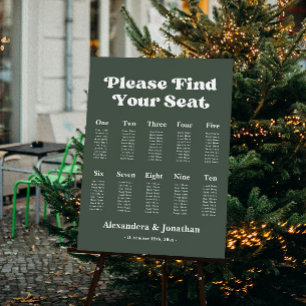 Greenerry Winter Wedding Seating Chart 10 Tables Foam Board