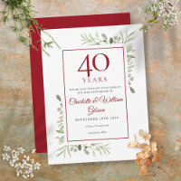 Greenery 40th Anniversary Save the Date