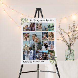 Greenery 50 Years Together 17 Photo Collage Foam Board