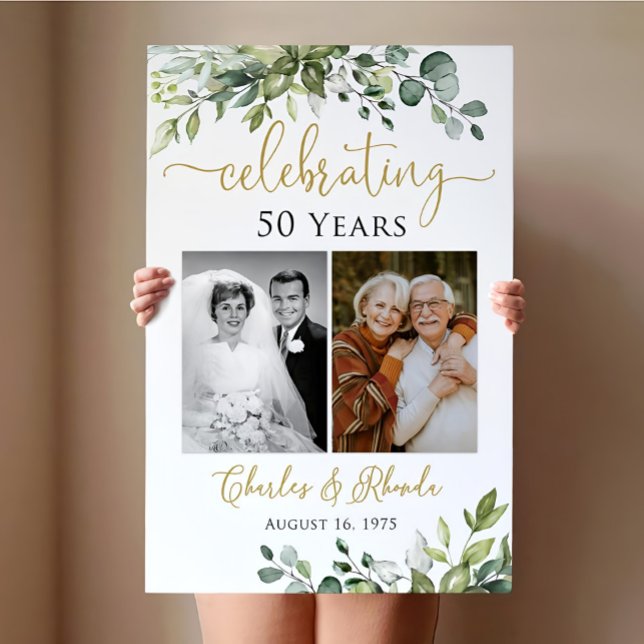 Greenery 50th Wedding Anniversary Welcome Sign  (Creator Uploaded)