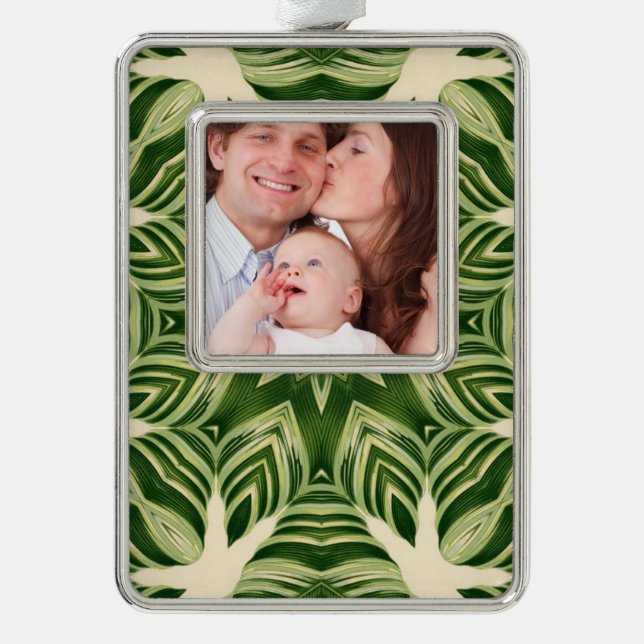 greenery abstract botanical tropical palm leaves christmas ornament (Front)