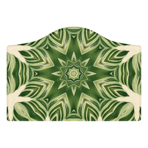 greenery abstract botanical tropical palm leaves door sign