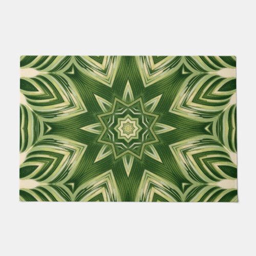 greenery abstract botanical tropical palm leaves doormat
