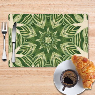 greenery abstract botanical tropical palm leaves placemat