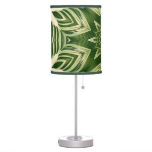 greenery abstract botanical tropical palm leaves table lamp