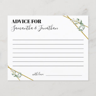 Greenery Advice for Couple shower game card Flyer