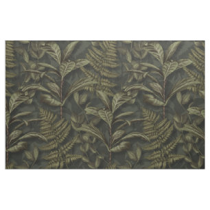 Greenery Aesthetic - Dark Ferns & Leaves Fabric
