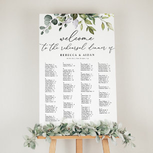 Greenery Alphabetical Rehearsal Dinner Seating Foam Board