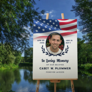 Greenery American Flag Oval Photo Life Celebration Foam Board