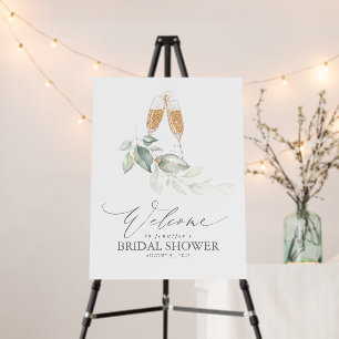 Greenery and Bubbly Bridal Shower Welcome Foam Board