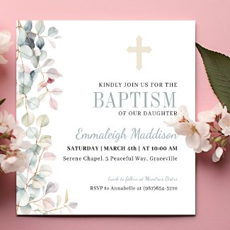 Greenery and Cross Photo Baptism