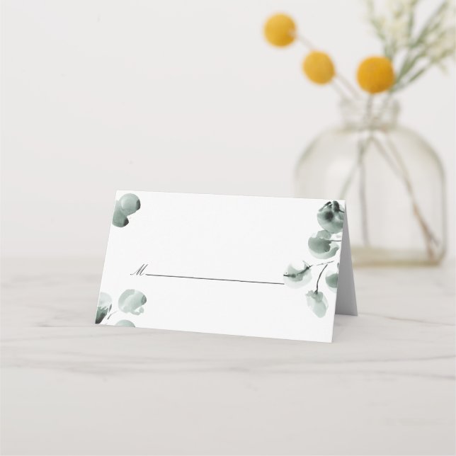 Greenery and Eucalyptus Scripted Place Card (Front)