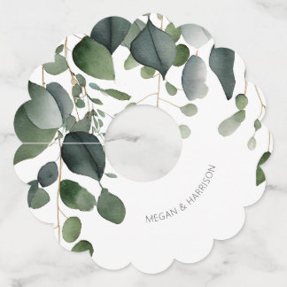Greenery and Eucalyptus Wedding Wine Glass Tag