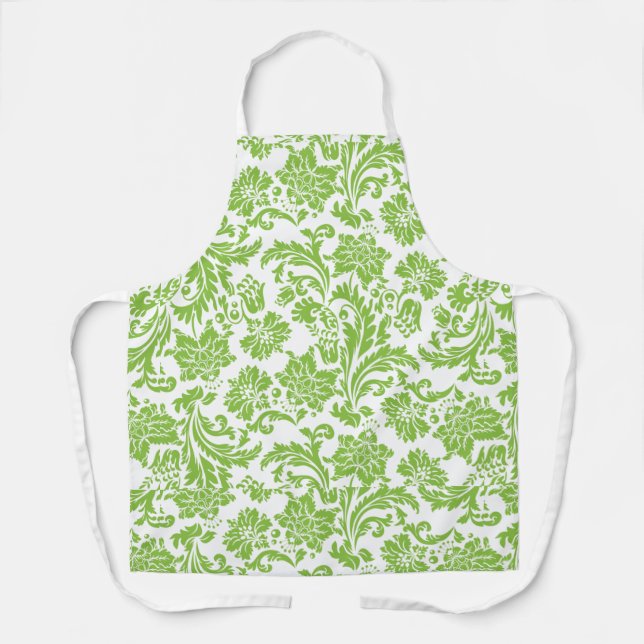 Greenery and floral All-Over Print Apron, Large Apron (Front)