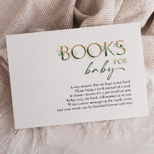 Greenery and Gold Books For Baby Enclosure Card