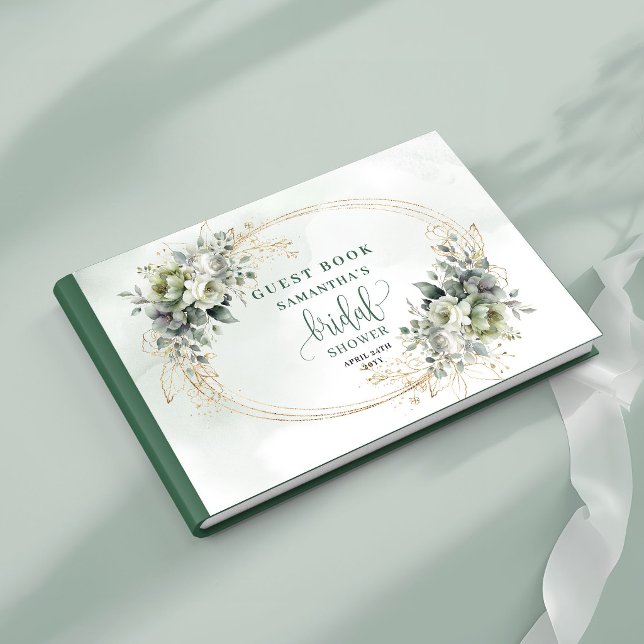 Greenery and Gold Bridal Shower Guest Book Boho (Greenery and Gold Bridal Shower Guest Book Boho)