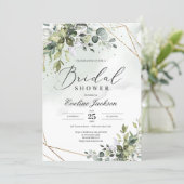 Greenery and Gold Bridal Shower Invitation (Standing Front)