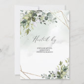 Greenery and Gold Bridal Shower Invitation (Back)