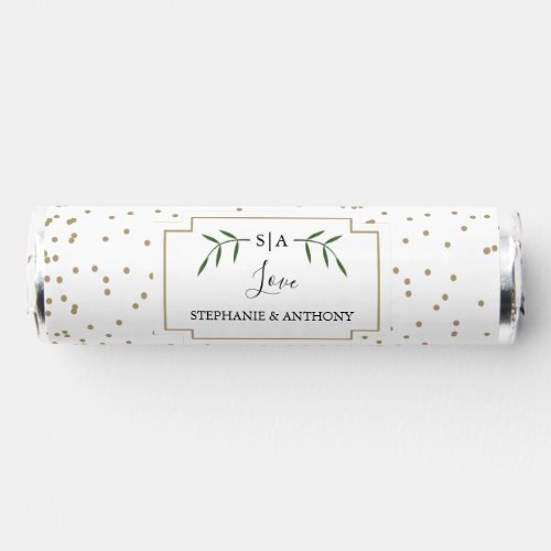 Greenery and Gold Confetti Wedding  Breath Savers Mints