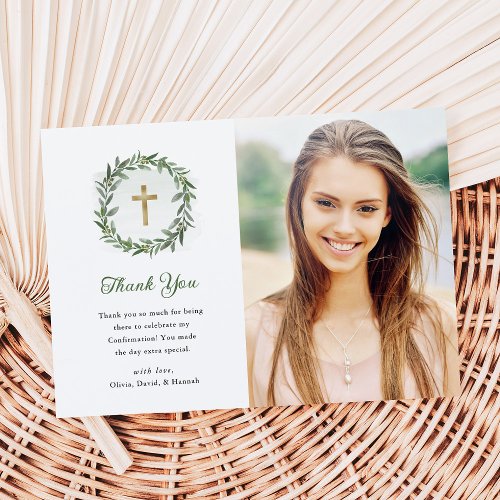 Greenery and Gold Cross | Photo Confirmation