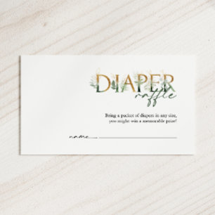 Greenery and Gold Diaper Raffle Baby Shower Enclosure Card