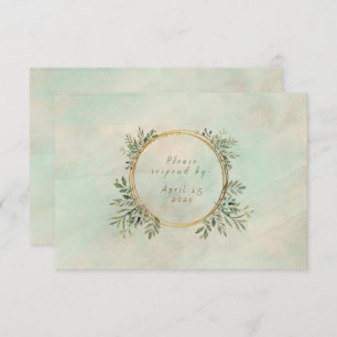 Greenery and Gold Geometric Frame