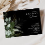 Greenery and Gold Leaf Black | Bridal Shower Invitation