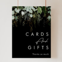 Greenery and Gold Leaf | Black Cards and Gifts