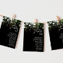Greenery and Gold Leaf | Black Table Number Chart