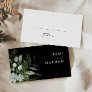 Greenery and Gold Leaf | Black Wedding Place Card