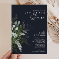 Greenery and Gold Leaf | Dark Navy Lingerie Shower