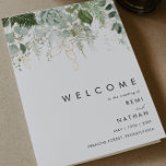 Greenery and Gold Leaf Folded Wedding Program<br><div class="desc">We designed this greenery and gold leaf folded wedding program to complete your simple yet elegant boho wedding. It features modern green and white eucalyptus leaf, fern foliage, a succulent flower, and minimal gold foil leaves. These elements give the feel of a whimsical watercolor enchanted forest, perfect for any rustic,...</div>