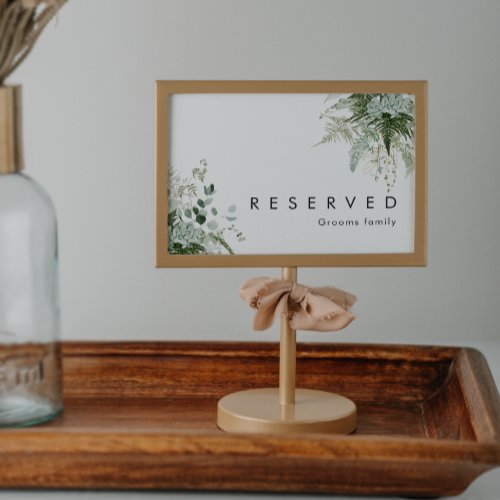 Greenery and Gold Leaf Reserved Sign