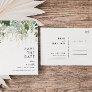 Greenery and Gold Leaf Save The Date Postcard
