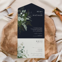Greenery and Gold Leaf Simple Navy Seal and Send