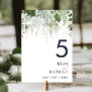Greenery and Gold Leaf Table Number