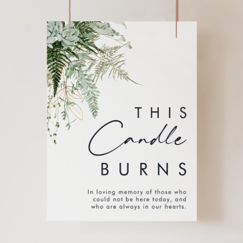 Greenery and Gold Leaf This Candle Burns Poster