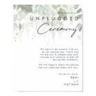 Greenery and Gold Leaf Unplugged Ceremony Poster