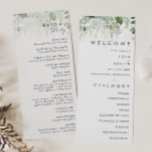 Greenery and Gold Leaf Wedding Program<br><div class="desc">We designed this greenery and gold leaf wedding program to complete your simple yet elegant boho wedding. It features modern green and white eucalyptus leaf, fern foliage, a succulent flower, and minimal gold foil leaves. These elements give the feel of a whimsical watercolor enchanted forest, perfect for any rustic, bohemian...</div>