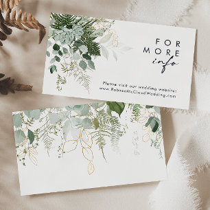 Greenery and Gold Leaf Wedding Website Enclosure Card