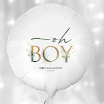 Greenery and Gold Oh Boy Baby Shower Balloon