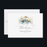 Greenery and Gold Pumpkins Bridal Shower Thank You<br><div class="desc">Watercolor greenery and pumpkins fall bridal shower small cute thank you cards</div>
