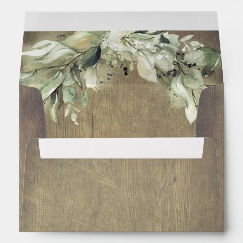 Greenery and Rustic Countryside Wood Texture Envelope