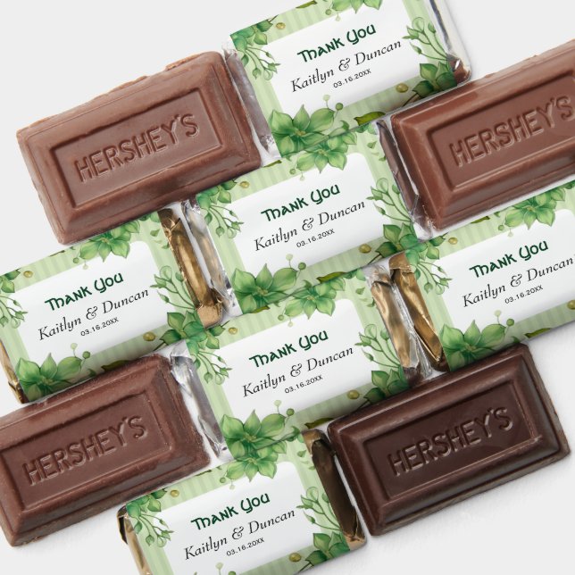 Greenery and stripes St. Patrick's Day wedding Hershey's Miniatures (Assorted)