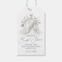 Greenery and Wedding Dress Thank You Bridal Shower