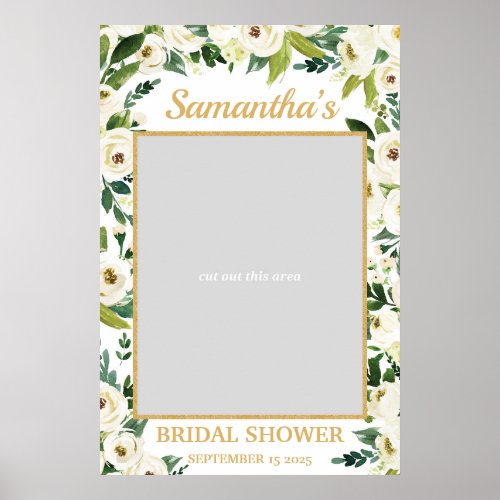 Greenery and White Floral Photo Prop Frame Boho Poster